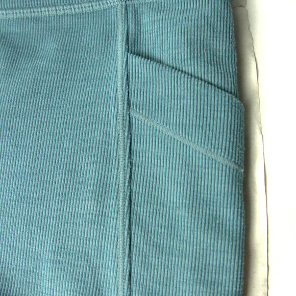 L Pocket Legging: High Waist Peacock Colored Small Ribbed Two Pockets - Picture 1 of 7